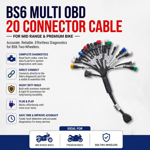 สายเคเบิลวินิจฉัย OBD สำหรับรถจักรยานยนต์ 20 พิน BS6 สำหรับการตั้งโปรแกรม ECU และการอ่านรหัสข้อผิดพลาด - Product Image 1