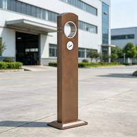 Cendrier de luxe autoportant en acier galvanisé, carré, pour mégots de cigarettes, à poser au sol, pour extérieur, personnalisable