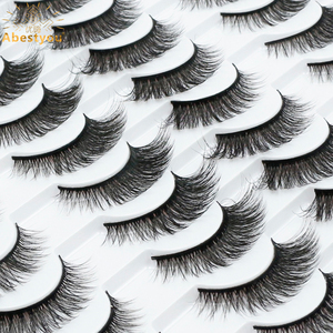 Pestañas Postizas Abestyou Hechas a Mano, Cruelty-Free, con Efecto Brillante en la Oscuridad, Estilo Ojo de Gato, Naturales, de Visón Sintético, Paquete de 20 Pares, Volumen Ligero, Cortas - Product Image 3