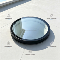 Fenêtre de toit automatique pour villa, ronde, motorisée, avec pare-soleil intégré, moustiquaire, drainage étanche, pour escalier et sous-sol