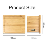 Balance de cuisine numérique intelligente en bambou 28 cm, 5 kg/1 g, antidérapante, arrêt automatique, étanche, lb/oz/g