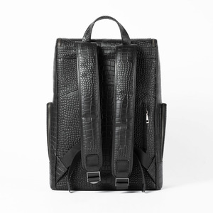 Sacs à dos d'affaires en cuir de crocodile véritable pour ordinateur portable, nouvelle mode, faible MOQ, avec panneau solaire USB pour hommes - Product Image 4