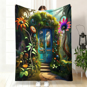 Couverture en flanelle à motif floral papillon, couverture de sieste légère et respirante pour la maison, le bureau, la sieste, impression personnalisée, vente en gros - Product Image 3
