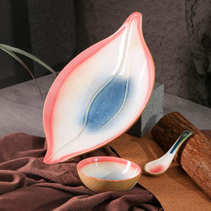 WEIYE-Platos de cerámica esmaltados de color ovalado para servir ensalada de pasta profunda, platos fríos para restaurante - Product Image 2