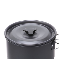 Ensemble de cuisine de camping en alliage d'aluminium pour l'extérieur, modèle moyen, combo de pot unique, complet et portable, 1,9 L, 18*18*12,5 cm