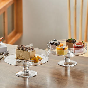 Supporto per <span class=keywords><strong>torta</strong></span> in vetro a gamba alta in stile europeo piatto per sciocchezze copertura per <span class=keywords><strong>torta</strong></span> con coperchio per Buffet - Product Image 3