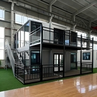 Maison modulaire à deux étages de 20 pieds en conteneurs, structure en acier préfabriquée, bureau, atelier, logement