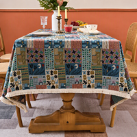 Nappe rectangulaire décorative, nappe à motifs artistiques en mosaïque, cadeau de déménagement pour café et restaurant