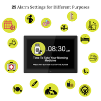 Pros jam Alarm kalender Digital 12 ", FHD tampilan besar jam peredupan otomatis tanggal non-langganan jam bekicot 76is