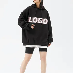 Custom high quality cotton wool over size pullover hoodie Fashion brand Designer Logo digital printed hoodie for women