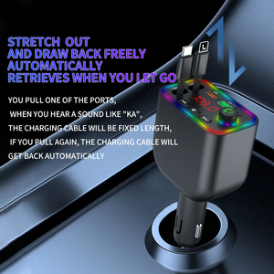 Y4 Y5 120W Bt Xe <span class=keywords><strong>Adapter</strong></span> Có Thể Thu Vào Sạc Cáp Xe Hơi Sạc FM Transmitter Hands-Miễn Phí Gọi Thuốc Lá Nhẹ Hơn <span class=keywords><strong>Adapter</strong></span> - Product Image 3