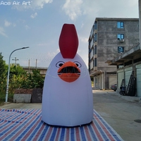 Modèle gonflable géant de coq blanc pour la promotion agricole et la décoration extérieure de festivals
