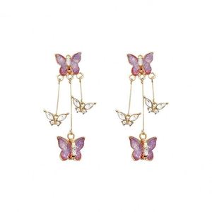 High Quality Butterfly Tassel Style <b>Earrings</b> for Women <b>Post</b> Long Butterfly Drop <b>Earrings</b> Jewelry - Product Image 4