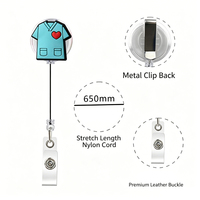 Nouveaux porte-badges rétractables en PVC souple, faciles à fixer, pour médecins et infirmières, avec boucle rétractable