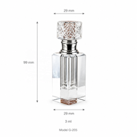 Flacon de parfum vide de 3 ml en cristal K9, flacon échantillon en verre taillé à la main, format voyage avec boîte en papier blanc WDY-G205