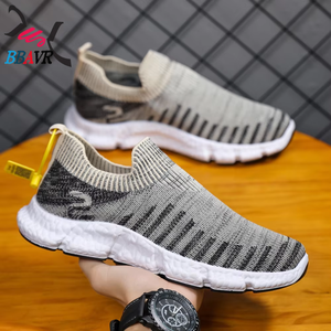 Zapatos Planos de Moda para Hombre, Tejido Transpirable, Deportivos y Casuales, Negros, para Caminar al Aire Libre - Product Image 1