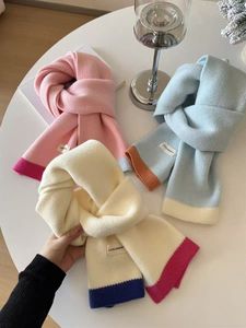 Bonbons couleur douce fille tricoté longue écharpe femmes hiver Vintage polyvalent étudiant chaud laine sentiment tricot <span class=keywords><strong>cou</strong></span> plus chaud à la mode - Product Image 2