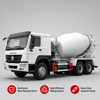 Camion malaxeur à béton HOWO 371 8x4 10CBM d'occasion en excellent état, prêt à l'emploi, origine Shandong, à vendre