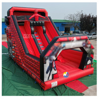 Toboggan gonflable commercial à double voie rouge à prix avantageux pour enfants, château gonflable en PVC durable pour la location