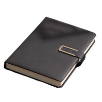 Carnet de luxe en cuir PU vert avec boucle métallique, journal professionnel à couverture rigide pour le bureau, bloc-notes personnalisé de marque