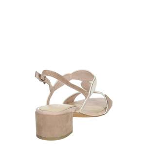 Marco Tozzi Sandales à talons pour femme Cipria 42 Talon bloc en daim argenté avec bride en T - Product Image 3