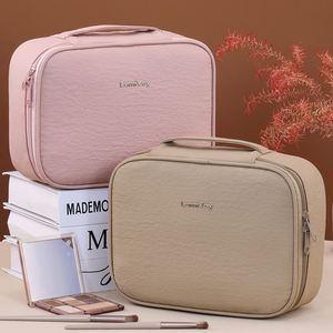 Nueva Bolsa de Maquillaje Multifuncional de Poliéster con Compartimentos, Organizador de Brochas Cosméticas de Gran Capacidad, Portátil, Ligero e Impermeable - Product Image 3