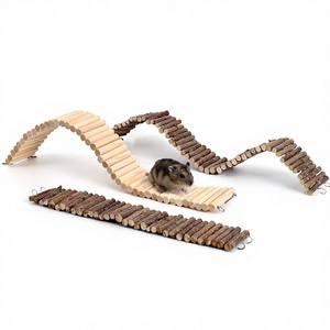 Juguete para Hámster: Valla Decorativa con Rama de Manzano, Trepador de Agujeros de Árbol, Escalera y Puente en Arco - Product Image 1