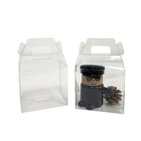 Boîtes à bonbons en plastique transparent de luxe personnalisées, carrées, mini, à emporter, avec poignée