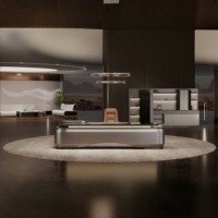 Bureau de direction en noyer, mobilier de bureau modulaire, nouveau design moderne, ensemble bureau et chaise