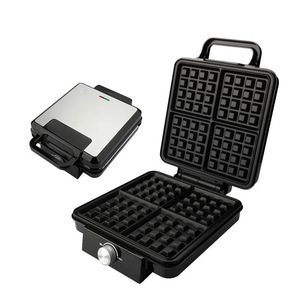Mini <span class=keywords><strong>gaufrier</strong></span> électrique multifonctionnel en acier inoxydable avec thermostat réglable, appareil domestique à quatre grilles pour sandwichs - Product Image 3