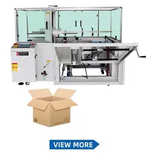 Máquina automática de sellado erector de cartón con solapa de pliegue superior y línea de embalaje de cartón paletizador