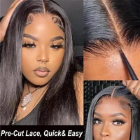 Les vendeurs de perruques précoupées de nouveau style d'usine portent une perruque Go Lace, perruque brésilienne Water Wave Kinky Curly, perruques sans colle Hd Full Frontal Lace