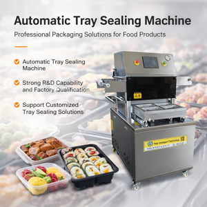 Máquina Selladora de Bandejas Tipo Caja para Carne de Res, Tocino, Jamón, Máquina Empacadora de Contenedores para Comidas Preparadas, Camarones, Langostas y Mariscos - Product Image 1