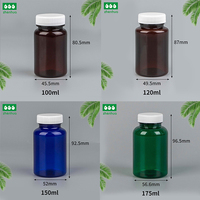 Flacon en plastique transparent vert de qualité pharmaceutique en PET avec bouchon à vis et design sérigraphié