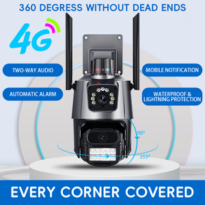 Caméra de sécurité PTZ Ikevision V380pro à double objectif, 2 écrans, 360 degrés, 6MP, WIFI, 4G, étanche, alarme de mouvement, sirène, lumière, cloud - Product Image 3