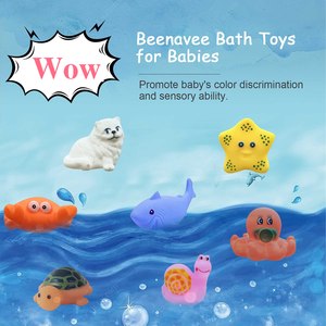 Préscolaire bébé bain jouet flottant océan et ferme grinçant Animal bain temps Squirty jouet pour les tout-petits jouets éducatifs de baignoire - Product Image 2