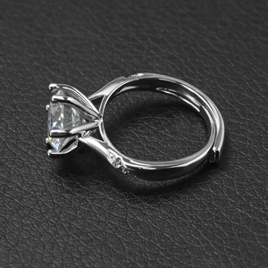 Bague de fiançailles et de mariage solitaire en moissanite taille ronde 3 carats D VVS1 réglable plaquée or 18 carats pour femme – Vente en gros - Product Image 2