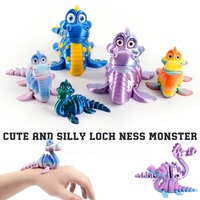 Mainan Figur Loch Ness Cetak 3D Mata Simulasi Dapat Digerakkan Multi-sendi untuk Aksesori Rumah Hadiah Anak-anak Dekorasi Ruangan Halloween