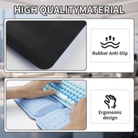 Repose-poignets ergonomique personnalisable en mousse à mémoire de forme noire, tapis de souris résistant à l'eau, antidérapant, anti-rayures, pour le bureau et les jeux