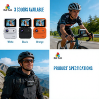 Mini caméra d'action WiFi stabilisée, écran 2,0 pouces, 1080P, grand angle 143°, charge rapide 1H, port Type-C, MicroSD 128 Go, étanche 10 m