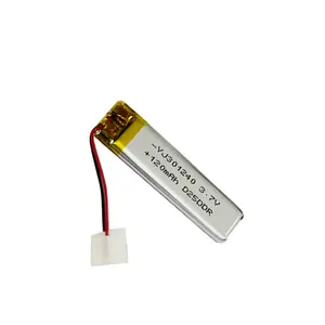 最新的迷你lipo电池3.7v 301240 120mAh，带PCB和连接器锂聚合物电池，用于智能设备