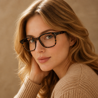 Lunettes de vue carrées pliables anti-lumière bleue en acétate de luxe faites à la main, montures optiques colorées légères pour adultes, excellent prix, pour l'extérieur