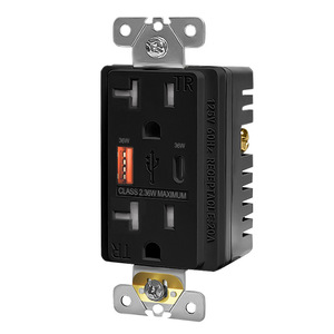Tomacorriente de Pared de 1 Plaza con 2 Puertos USB-A, 120V 15A, Plástico, Estilo Moderno, Interruptor Decorativo, IP20, Cable de 0.5m - Product Image 5