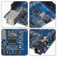 Placa de Desarrollo HKST ATMEGA328P Versión DIP Completamente Equipada con Convertidor DC/DC, Comunicación I2C y Cable para -R3
