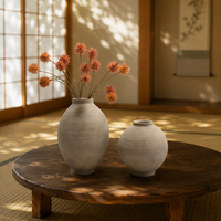 Vase de table en céramique rustique style Wabi-Sabi, peint à la main, fait main, écologique, décoration d'intérieur, fabriqué en Chine