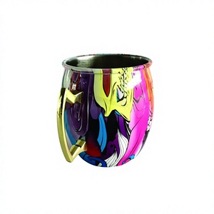 Tazas de acero inoxidable para Moscow mule, juego de regalo con impresión de pegatinas, multicolor, precio al por mayor - Product Image 1