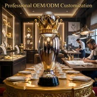 Trophée de football personnalisé, couronne dorée, récompense de football de qualité supérieure, coupe de championnat, grand prix pour les vainqueurs de tournois sportifs