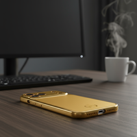 Nouvelle coque tendance dorée avec verre AG de haute qualité, style professionnel magnétique, 17/16/15/14/13 Pro Max Plus