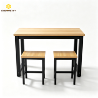 Ensemble de mobilier de classe en métal durable pour étudiants, table d'étude avec tabourets carrés