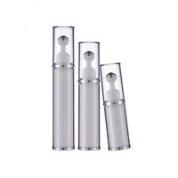 Vente chaude, flacons de crème pour les yeux en plastique cosmétique portables de 5 ml et 10 ml, emballage de soins de la peau, flacons de lotion à bille, logo personnalisé, 100 pièces